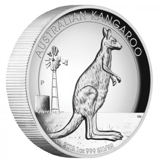 Picture of  Australian Kangaroo High Relief 2012 PP, 1 oz Silver