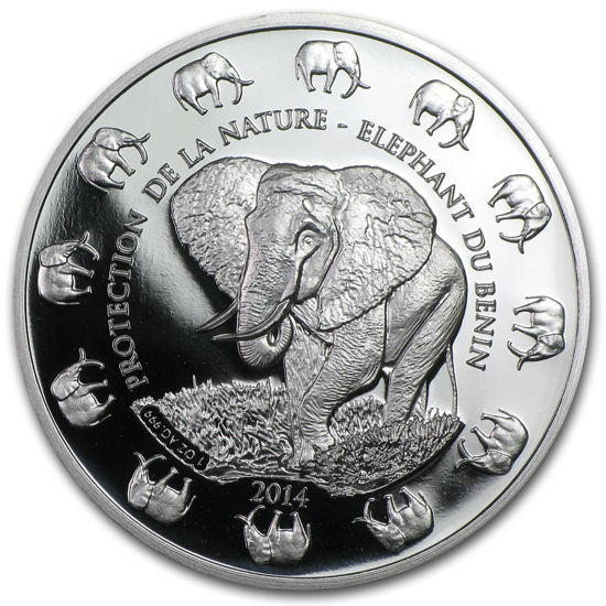 Imagen de Benin Protection de la Nature 2014 “Elefant”, 1 oz Silber