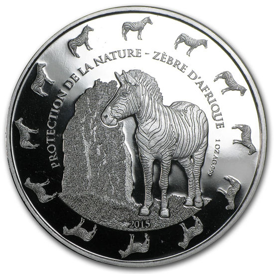 Imagen de Benin Protection de la Nature 2015 “Zebra”, 1 oz Silber
