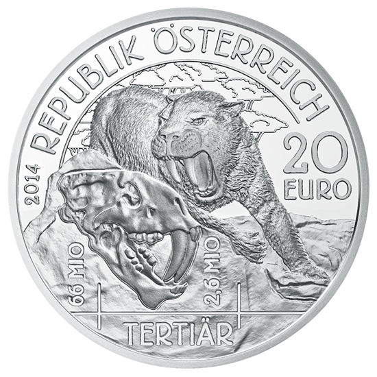 Bild von Österreich 20 EURO 2014 Lebendige Urzeit “Tertiär” PP
