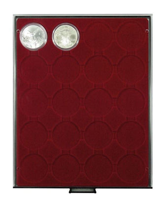 Picture of Lindner Coin box with 20 round compartments for single coins in coin capsules with 48 mm external diameter