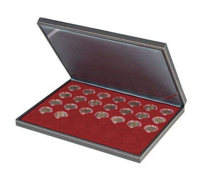 Imagen de Lindner NERA M Estuche para monedas con 20 cavidades redondas para monedas en cápsulas con un diámetro exterior de 49 mm (Lunar II)