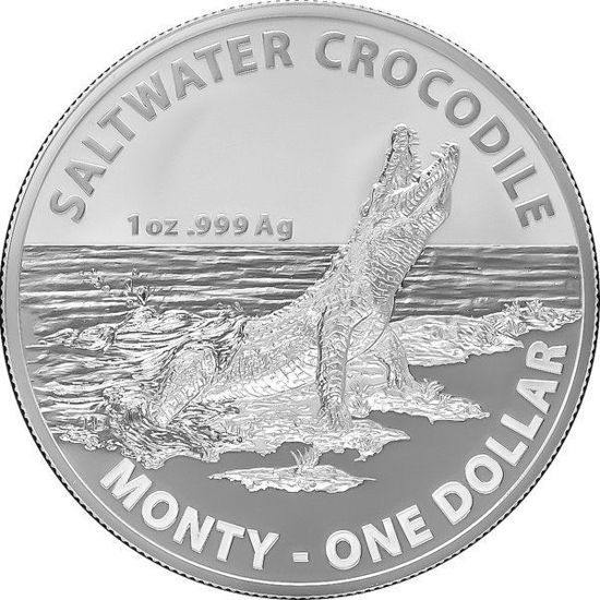 Picture of Australian Saltwater Crocodile 2016 “Monty”, 1 oz Silber