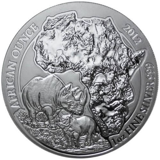 Bild von Ruanda 2012 “Nashorn”, 1 oz Silber
