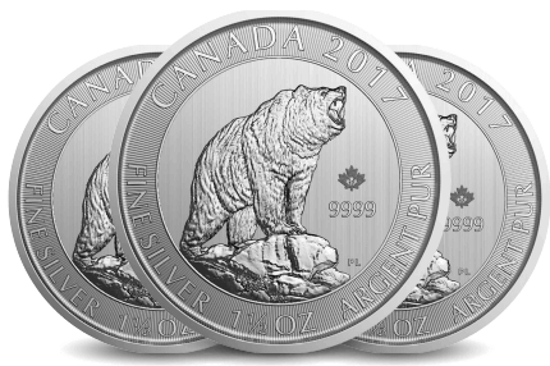 Imagen de Canadá "Grizzly Bear" 2017, 1,5 oz Plata