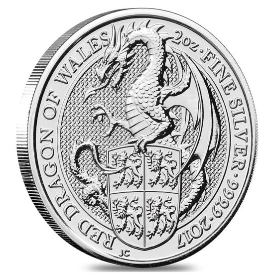 Picture of The Queen's Beasts 2017 "Red Dragon of Wales", 2 oz Silver