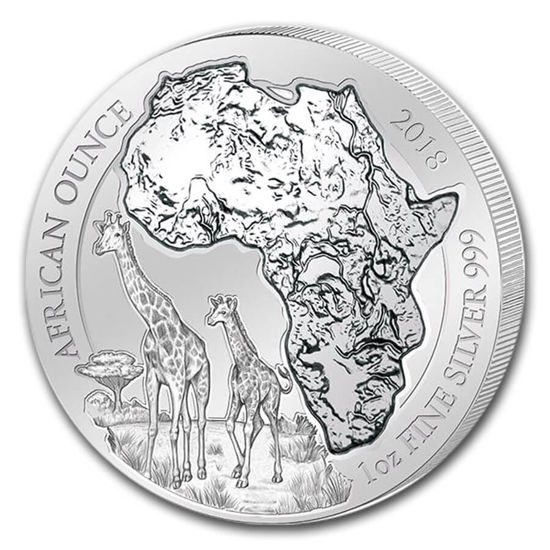 Bild von Ruanda 2018 “Giraffe”, 1 oz Silber