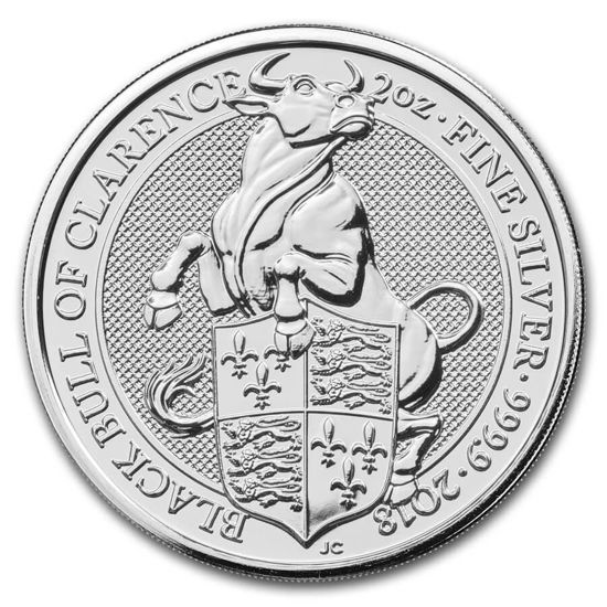 Picture of The Queen's Beasts 2018 "Black Bull of Clarence", 2 oz Silver