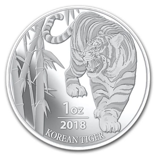 Imagen de South Korea 2018 Korean Tiger, 1 oz Plata