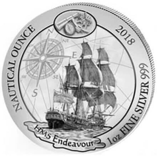 Bild von Ruanda Nautical 2018 “HMS Endeavour”, 1 oz Silber