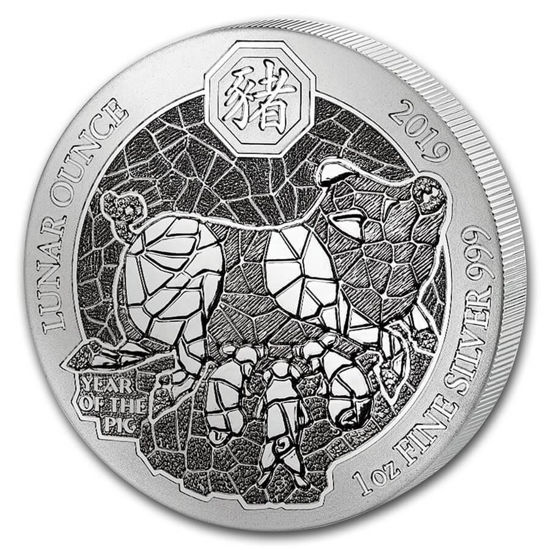 Picture of Rwanda Lunar 2019 “Year of the Pig”, 1 oz Silver