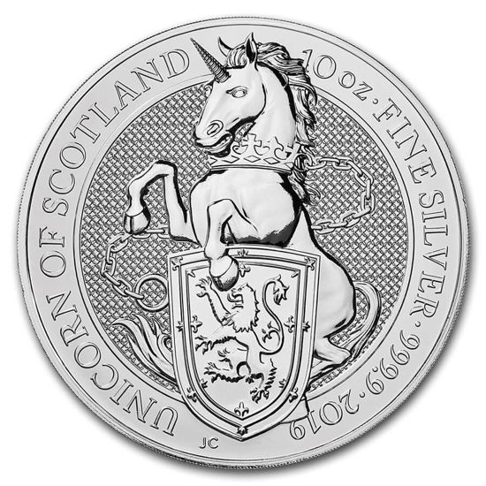 Picture of The Queen's Beasts 2019 "Unicorn of Scotland", 10 oz Silver
