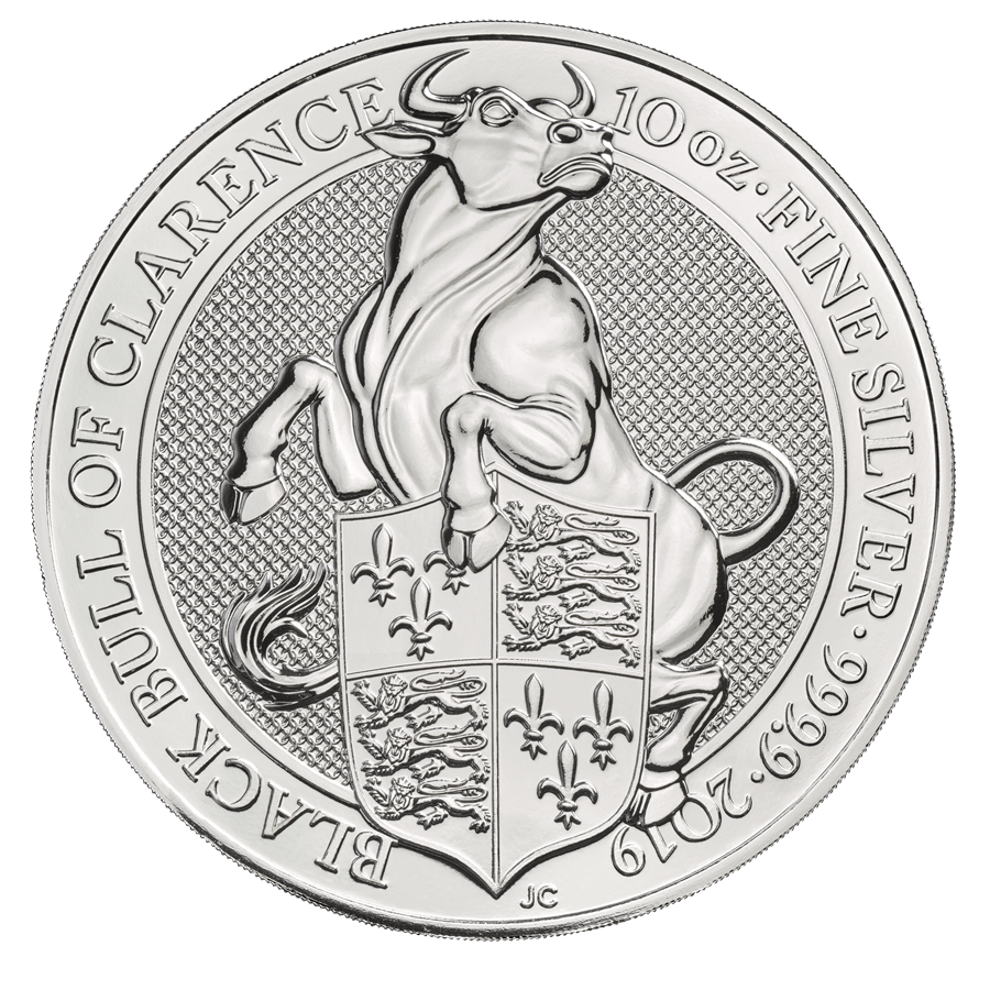 The Queen's Beasts 2019 "Black Bull of Clarence", 10 oz Plata - El