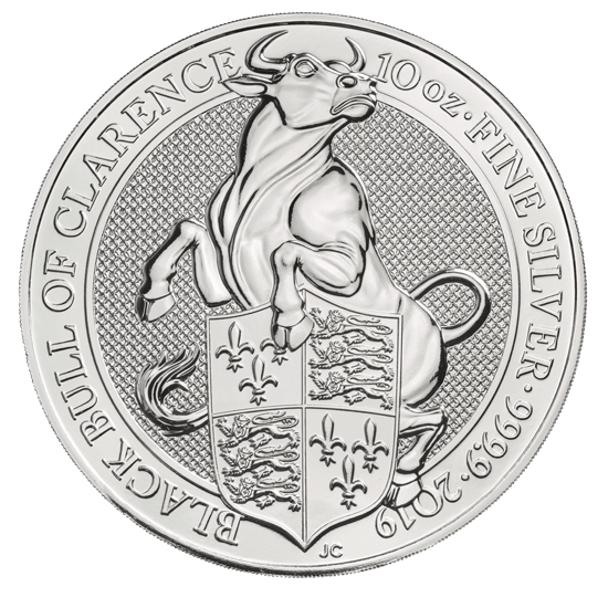 Picture of The Queen's Beasts 2019 "Black Bull of Clarence", 10 oz Silver