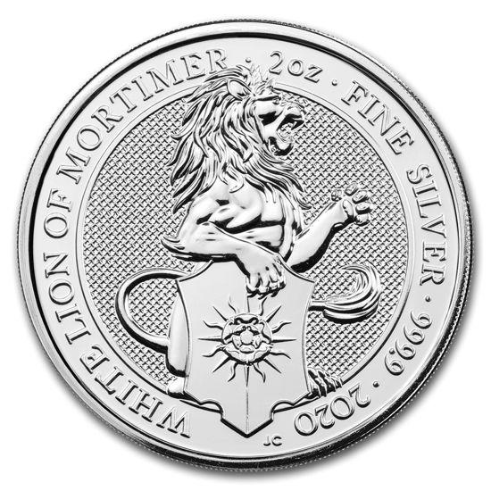 Bild von The Queen's Beasts 2020 "White Lion of Mortimer", 2 oz Silber