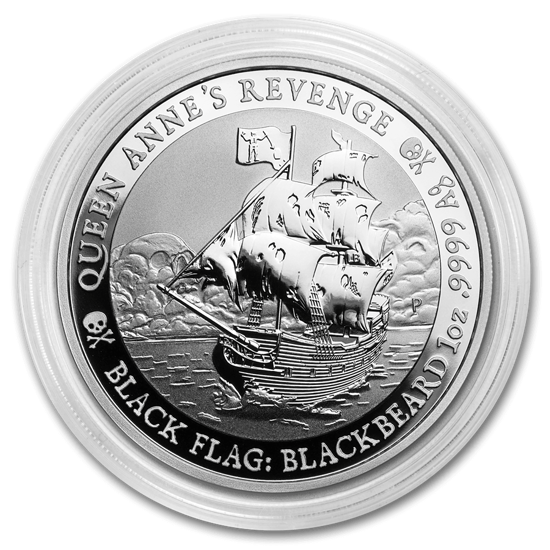 Bild von Tuvalu 2019 Black Flag - Queen Anne's Revenge, 1 oz Silber
