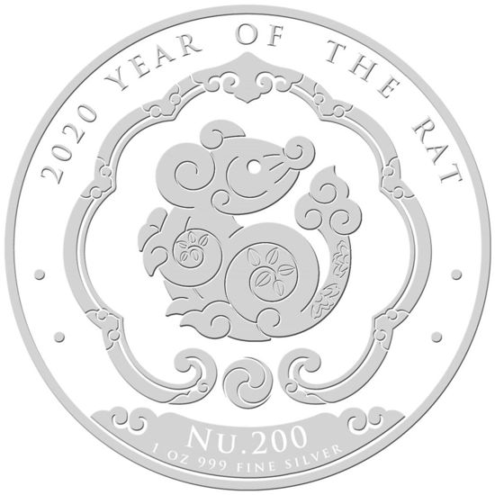 Bild von Bhutan Lunar 2020 “Maus”, 1 oz Silber