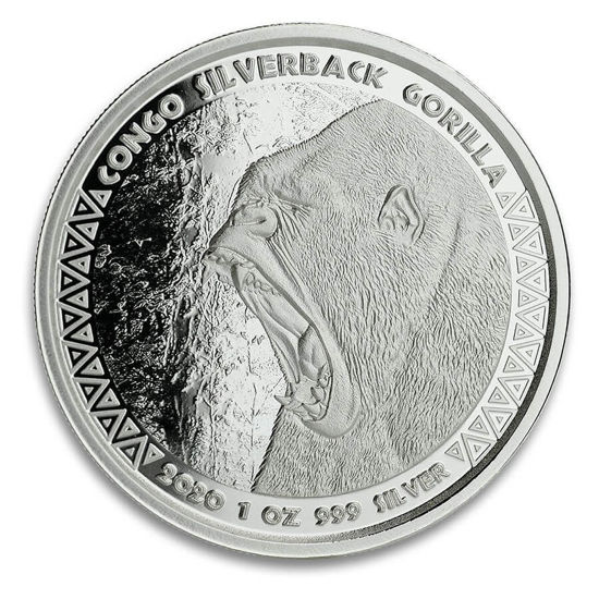 Picture of Congo 2020 Silverback Gorilla, 1 oz Silver