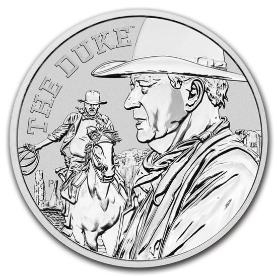 Picture of Tuvalu 2020 John Wayne "The Duke", 1 oz Silver