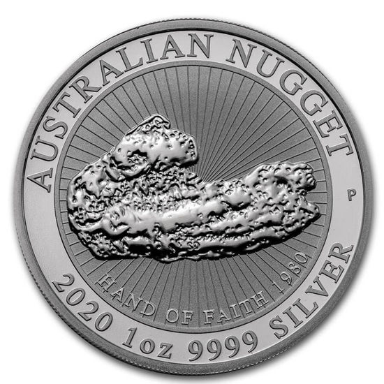 Picture of Australia 2020 "Hand of Faith" Nugget, 1 oz Silver