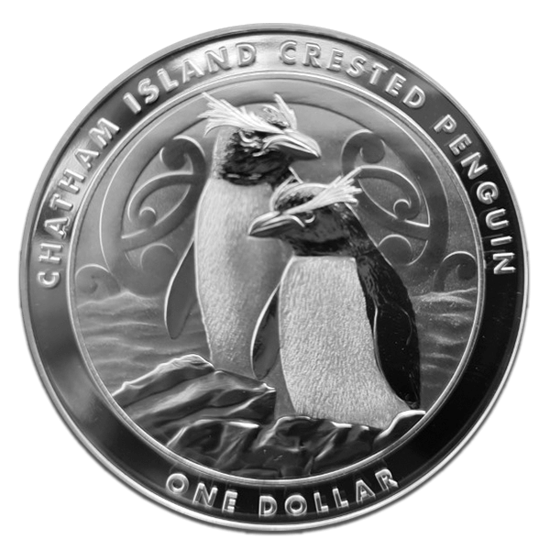 Picture of New Zealand 2020 Chatham Island Crested Penguin, 1 oz Silver