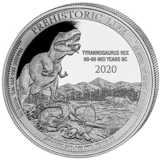 Bild von Kongo 2020 Prehistoric Life - Tyrannosaurus Rex, 1 oz Silber