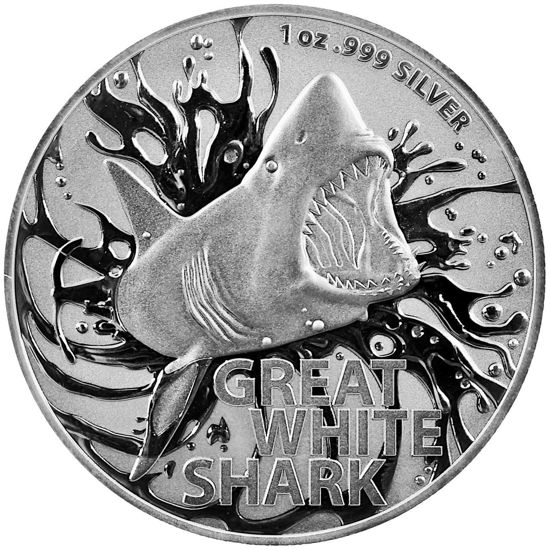 Image de Australia's Most Dangerous 2021 - Great White Shark, 1 oz Argent