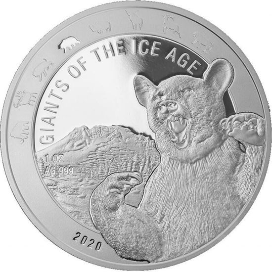 Picture of Ghana 2020 Giants of the Ice Age - Cave Bear, 1 oz Silver