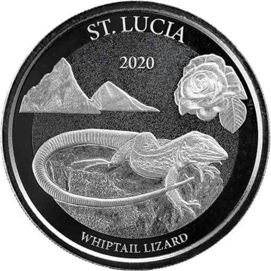 Picture of St. Lucia 2020 EC8 - Whiptail Lizard, 1 oz Silver