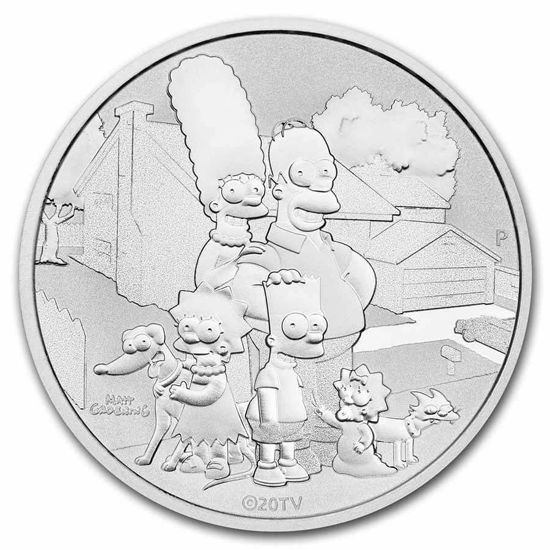 Picture of Tuvalu 2021 The Simpson Family, 1 oz Silver