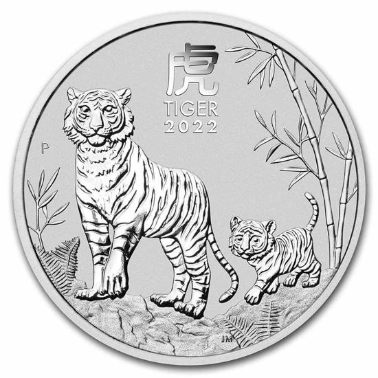 2022-australiana Lunar Series III The Tiger 1oz Plata Year of Moneda Dorada 