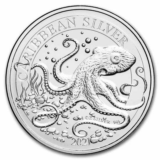 Picture of Barbados 2021 "Caribbean Octopus", 1 oz Silver