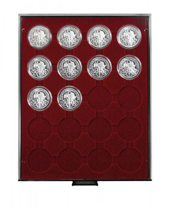 Imagen de Lindner Bandeja para monedas con 20 cavidades redondas para monedas en cápsulas con un diámetro exterior de 44 mm