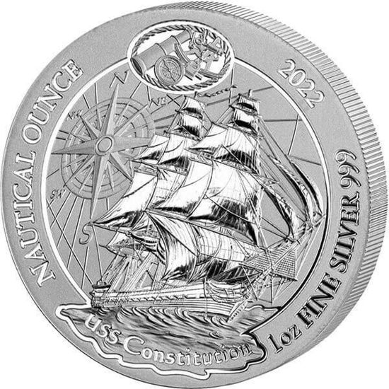 Picture of Rwanda Nautical 2022 “USS Constitution”, 1 oz Silver